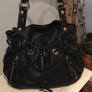 B.Makowsky Black Leather Bag